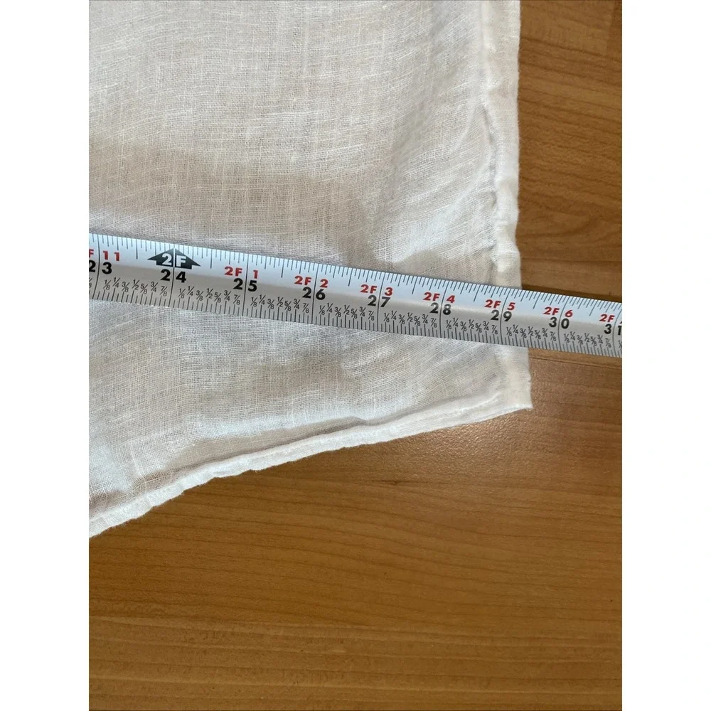 The White Company 100% Linen Blouse Top Size 10 White Pintuck Gauze Peasant Boho - Picture 11 of 15